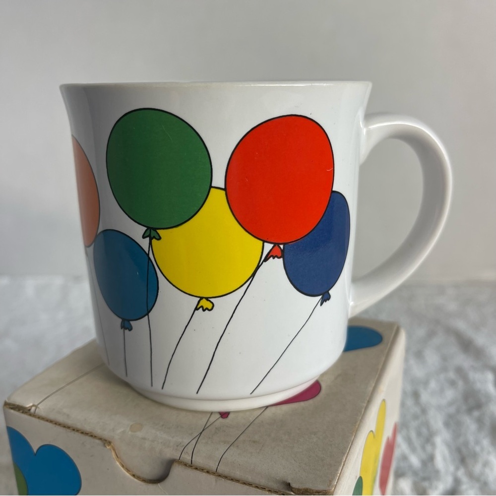 Vintage Colorful Balloon Mug With Original Box